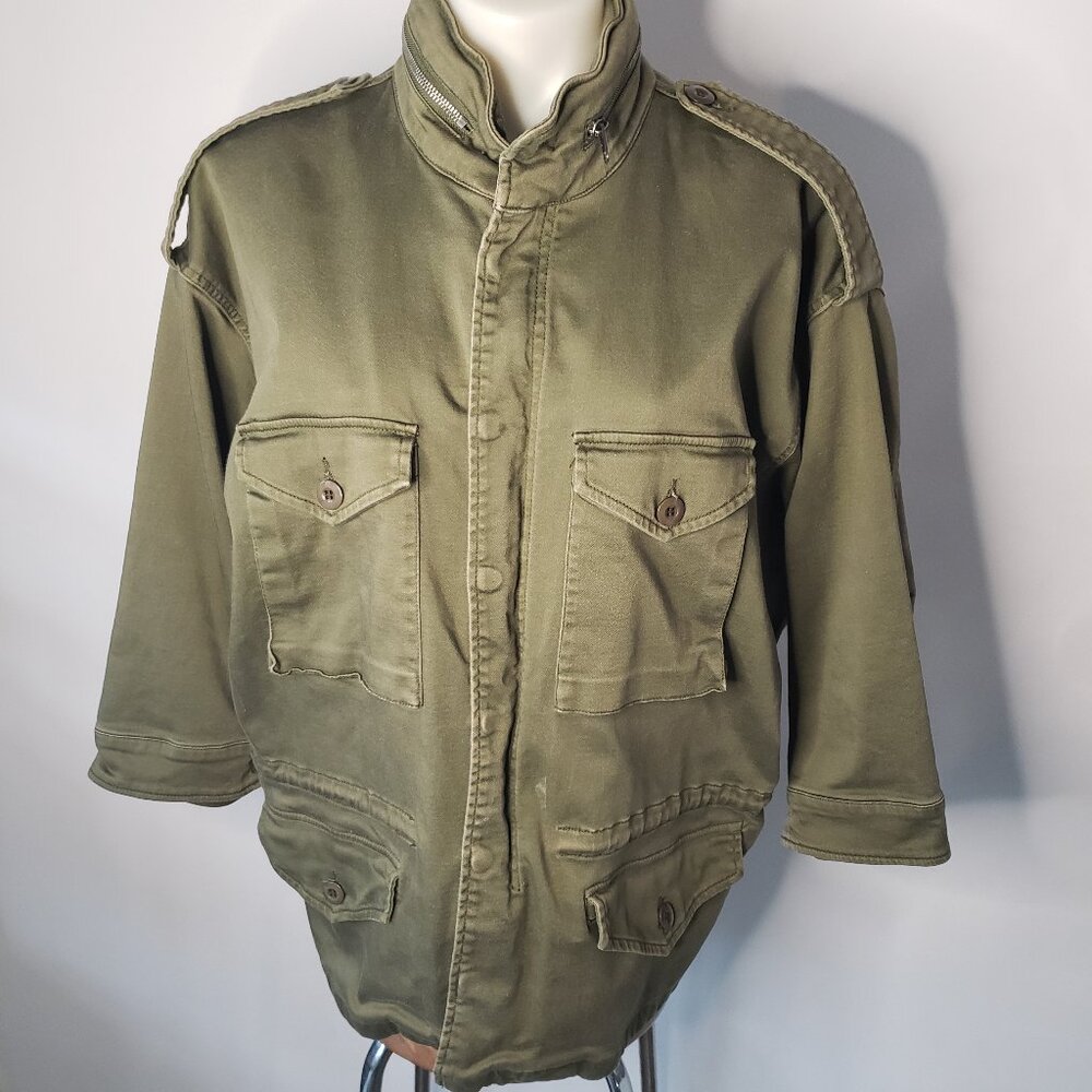 Army Olive Green William Rast Sires Utility Pocket Jacket w/ Hood